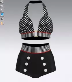 3D Fashion - Female Beach Outfit - Marvelous Designer - Clo3D 3D model