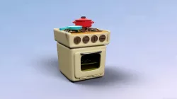 A Cartoon Style Stove 3D model