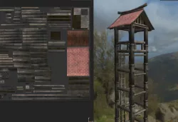 Asian Medieval Watchtower Low-poly  3D model