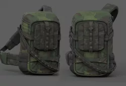Backpack military combat soldier armor scifi Generic camp human  Low-poly  3D model