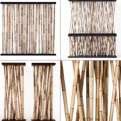 Bamboo decor wall cafe 3D model