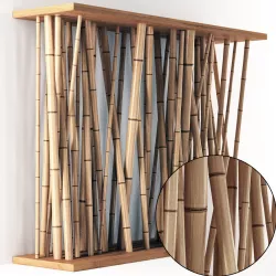 Bamboo wall decor 3D model