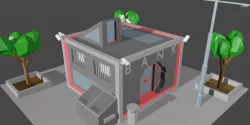 Bank Building Low-poly  3D model