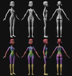 Basemesh Stylized Female mannequin 3D model
