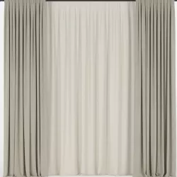 Beige curtains with tulle 3D model