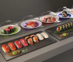 belt sushi Kaitenzushi and dishes 3d model Low-poly  3D model