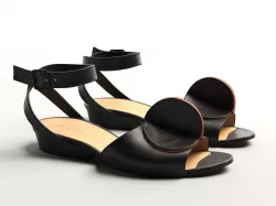 Bijou Leather Strap Sandals 3D model