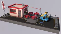 Cafe building 3D model