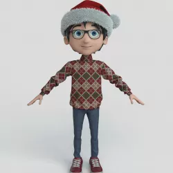 Cartoon Boy Christmas 3D model
