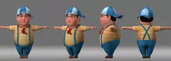 cartoon child boy student people 3D model