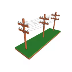 Cartoon Power Lines 3D model