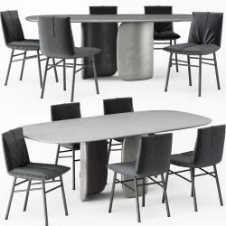 Chair Bonaldo PIL and Table Bonaldo MELLOW 3D model