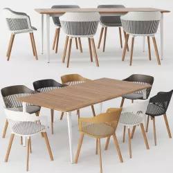 Chair DEDON AIIR and Table DEDON WA 3D model