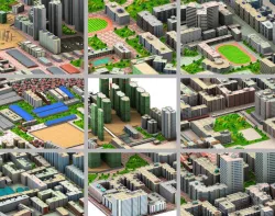City bolck Low-poly  3D model