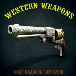 Colt Dragoon Revolver  Low-poly  3D model