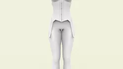Corset with avatar and UV map Marvelous Designer 3D model
