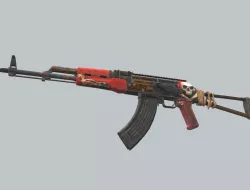 Custom AKM Automatic Assault Rifle Low-poly  3D model