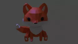 Cute fox 3D model