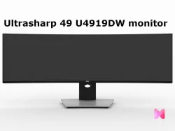 dell UltraSharp 49 inch curved monitor game asset Low-poly  3D model