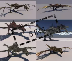 Dragon Pack 6 in 1 3D model
