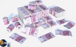 European Union Euro Currency Pack 3d model Low-poly  3D model