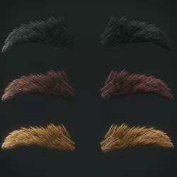Eyebrows Low Poly 1 Low-poly  3D model