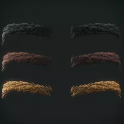 Eyebrows Low Poly 14 Low-poly  3D model