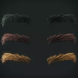 Eyebrows Low Poly 7 Low-poly  3D model