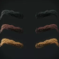 Eyebrows Low Poly 8 Low-poly  3D model