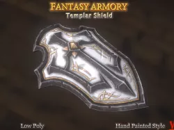 Fantasy Armory - Templar Shield  Low-poly  3D model