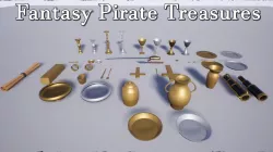 Fantasy Pirate Treasures Low-poly  3D model