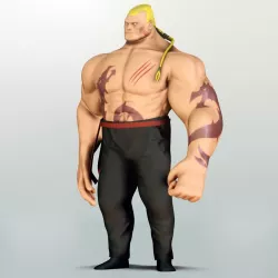 Fighter - Game character Low-poly  3D model