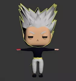 Funko Pop Garou - One Punch Man Funko Low-poly  3D model