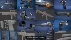 Futuristic Weapons 3D Model Collection