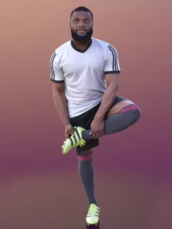 Gabriel 10373 - Stretching Soccer Man Low-poly  3D model