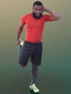 Gabriel 10374 - Stretching Soccer Man Low-poly  3D model