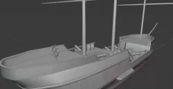 Galleon BattleShip Low-poly  3D model