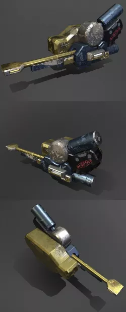 Heavy assault mecha cannon Low-poly  3D model