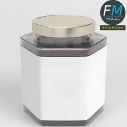Hexagonal jam jar 3D model