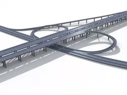 Highway Road Viaduct Flyover-06 3D model