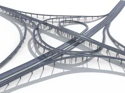 Highway Road Viaduct Flyover-07 3D model