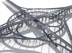 Highway Road Viaduct Flyover-08 3D model