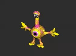 Horn Mouth toy cartoon alien Low-poly  3D model