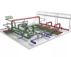 Industrial boiler room 3D model