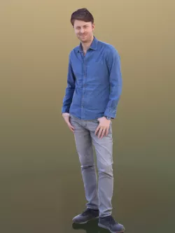 John 10318 - Standing Casual Man Low-poly  3D model