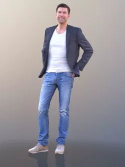 Lars 10420 - Standing Casual Man Low-poly  3D model