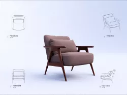 Living Armchair Revit High Quality 3D models 3D model