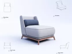 Living Armchair Revit High Quality 3D models 3D model
