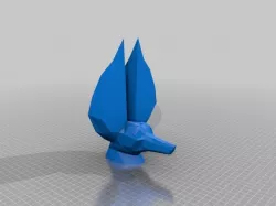 low poly Anubis head