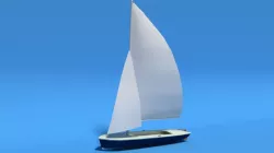 Low Poly Cartoon Flying Scot Dinghy Sailboat Low-poly  3D model